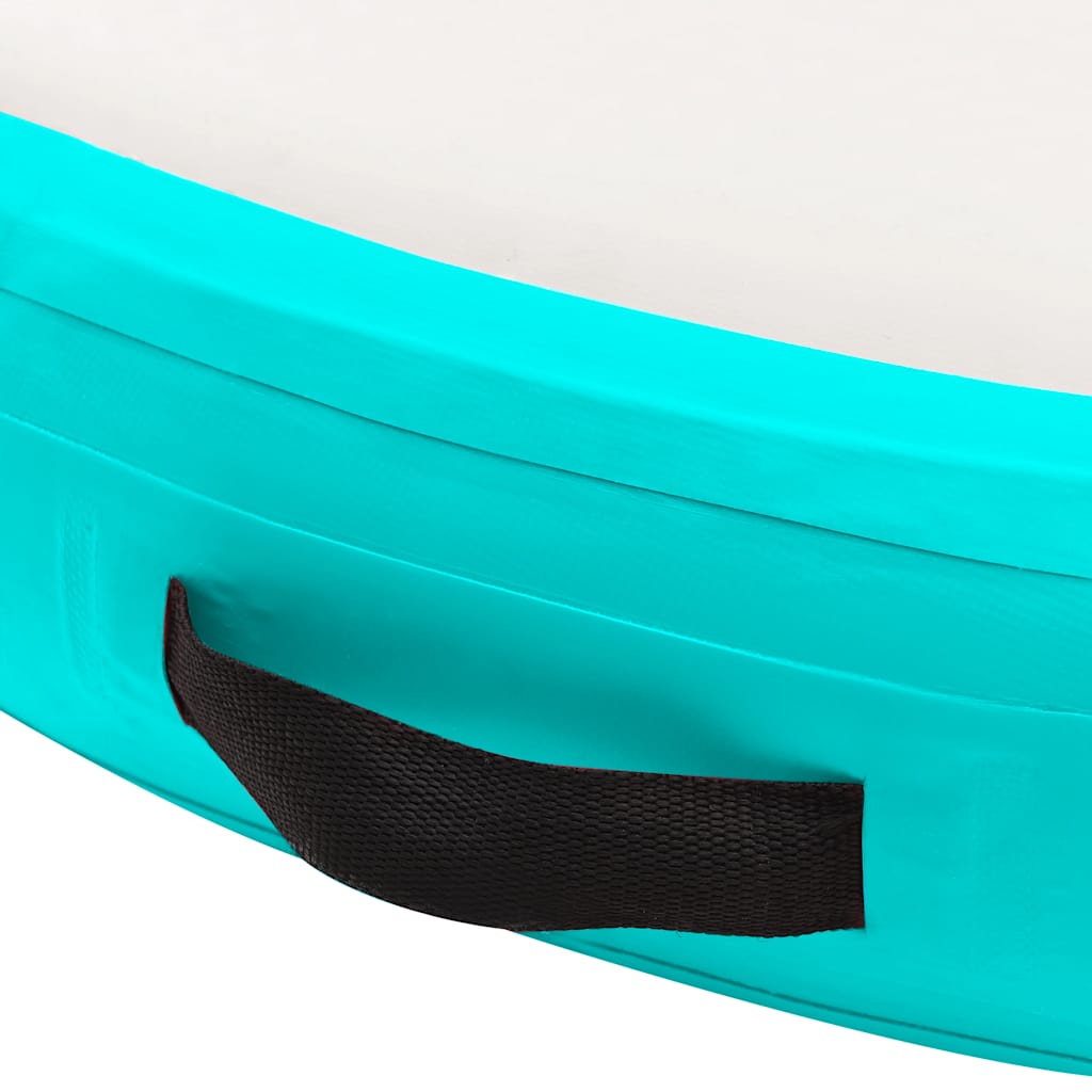 oppustelig gymnastikmåtte med pumpe 100x100x15 cm PVC grøn