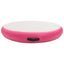 oppustelig gymnastikmåtte med pumpe 100x100x20 cm PVC lyserød
