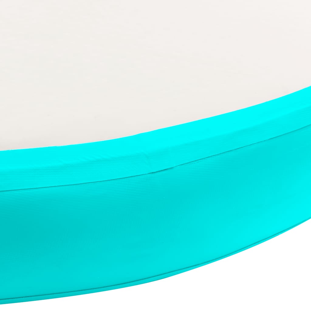 oppustelig gymnastikmåtte med pumpe 100x100x20 cm PVC grøn