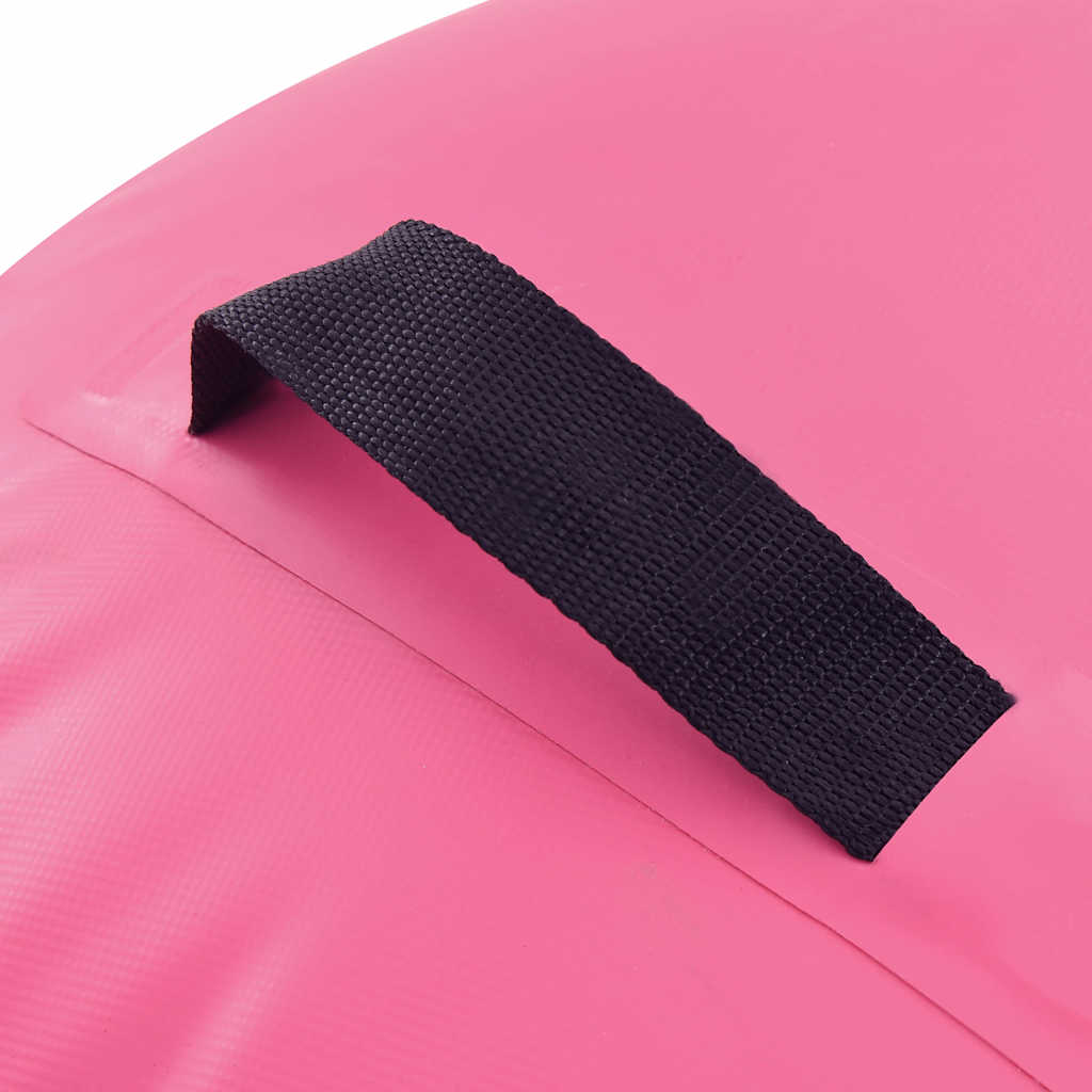 oppustelig gymnastikrulle med pumpe 100x60 cm PVC lyserød