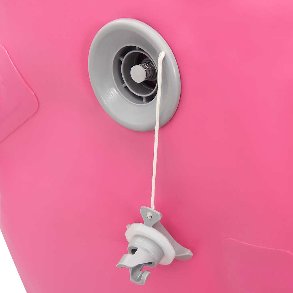 oppustelig gymnastikrulle med pumpe 100x60 cm PVC lyserød
