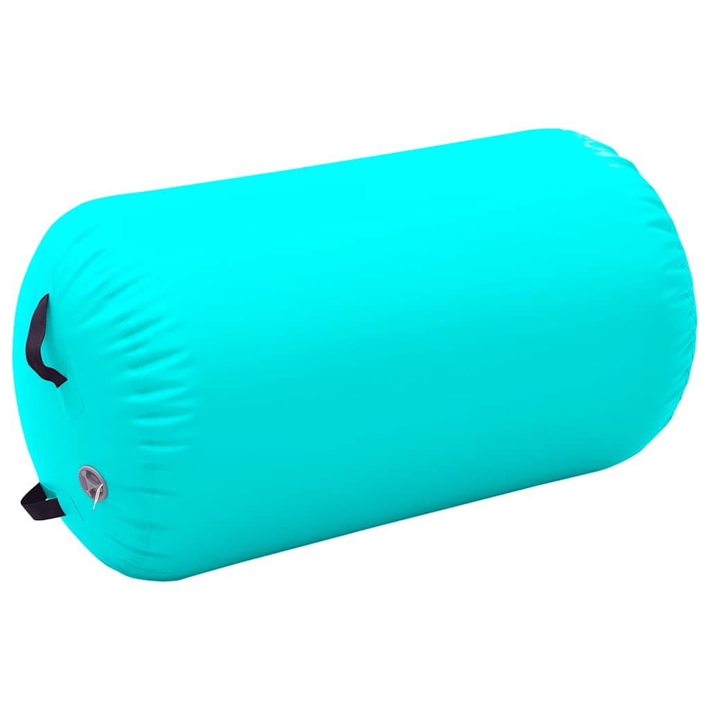 oppustelig gymnastikrulle med pumpe 100x60 cm PVC grøn