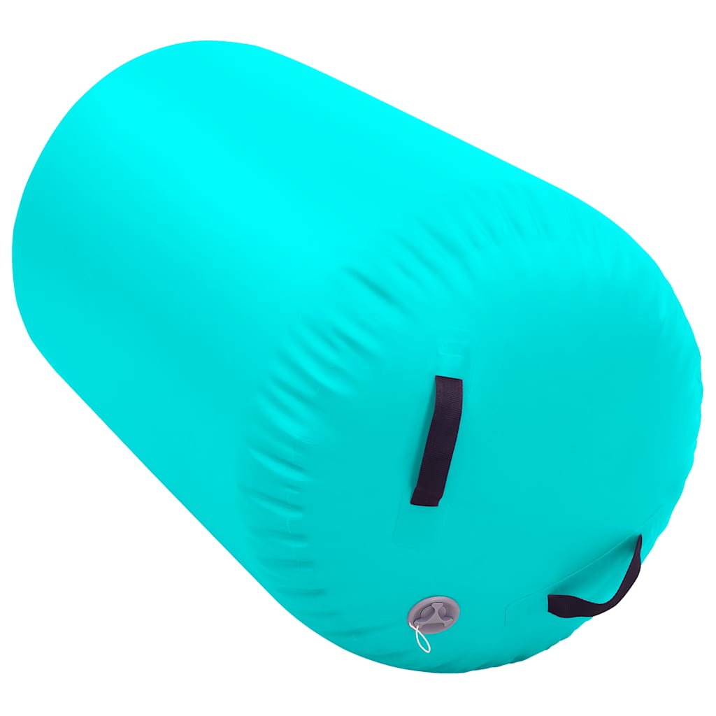 oppustelig gymnastikrulle med pumpe 100x60 cm PVC grøn