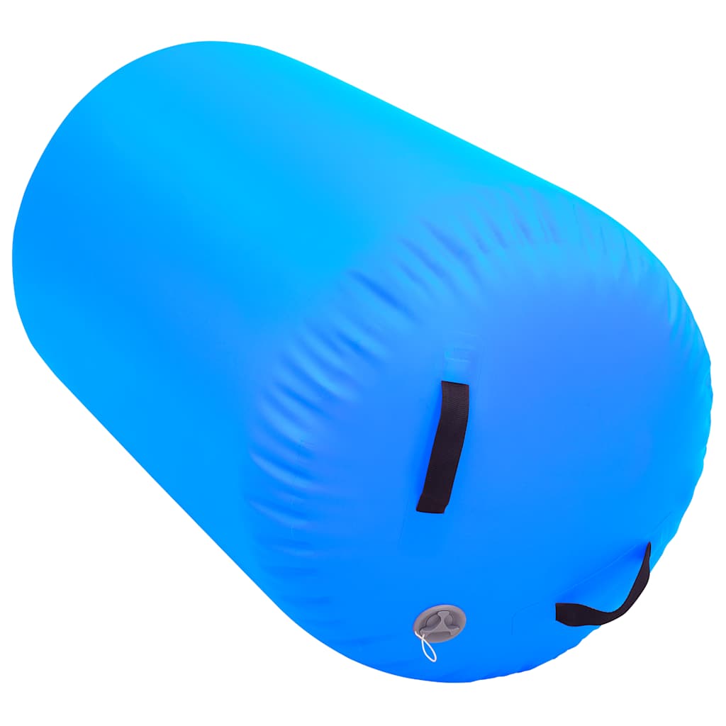 oppustelig gymnastikrulle med pumpe 100x60 cm PVC blå