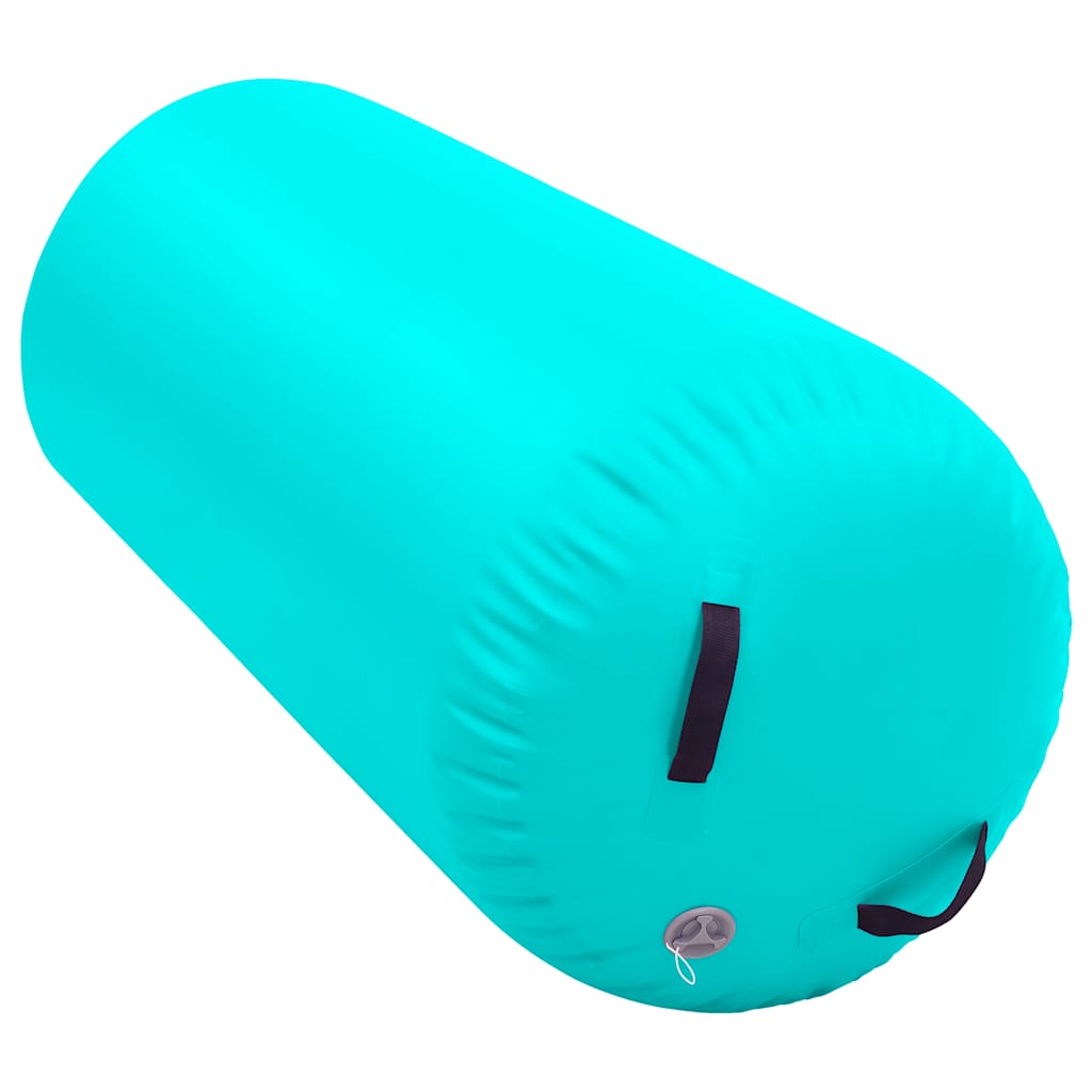 oppustelig gymnastikrulle med pumpe 120x75 cm PVC grøn