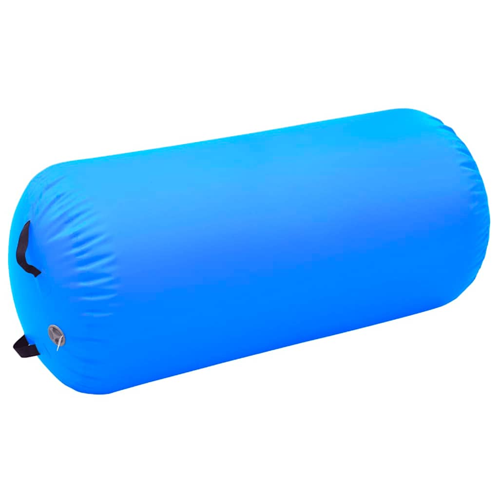 oppustelig gymnastikrulle med pumpe 120x75 cm PVC blå