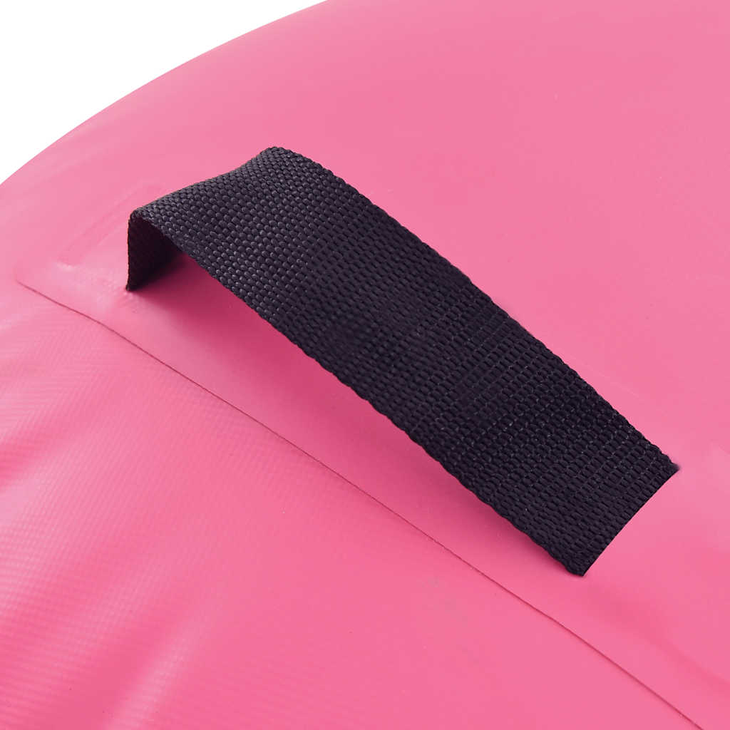 oppustelig gymnastikrulle med pumpe 120x90 cm PVC lyserød