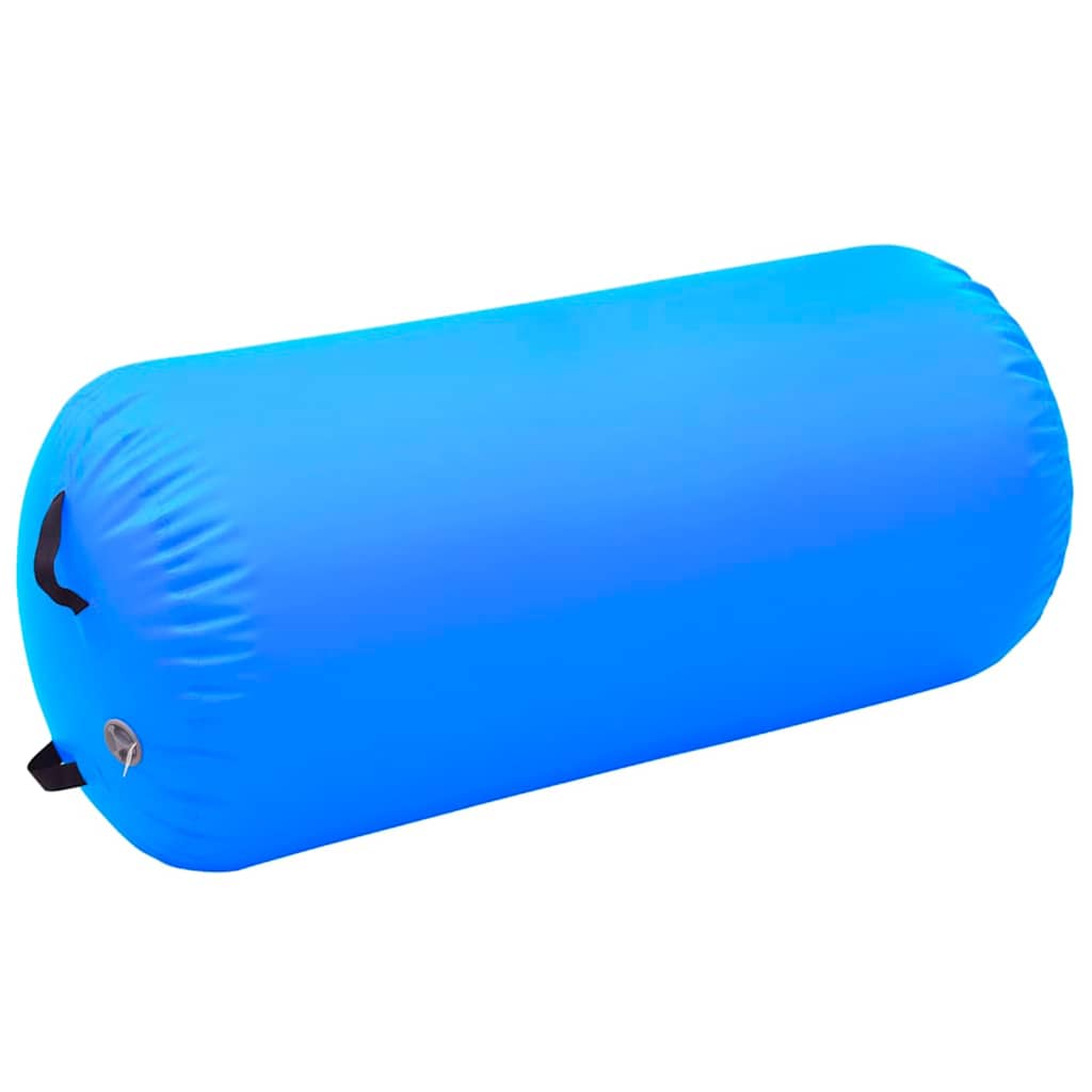 oppustelig gymnastikrulle med pumpe 120x90 cm PVC blå