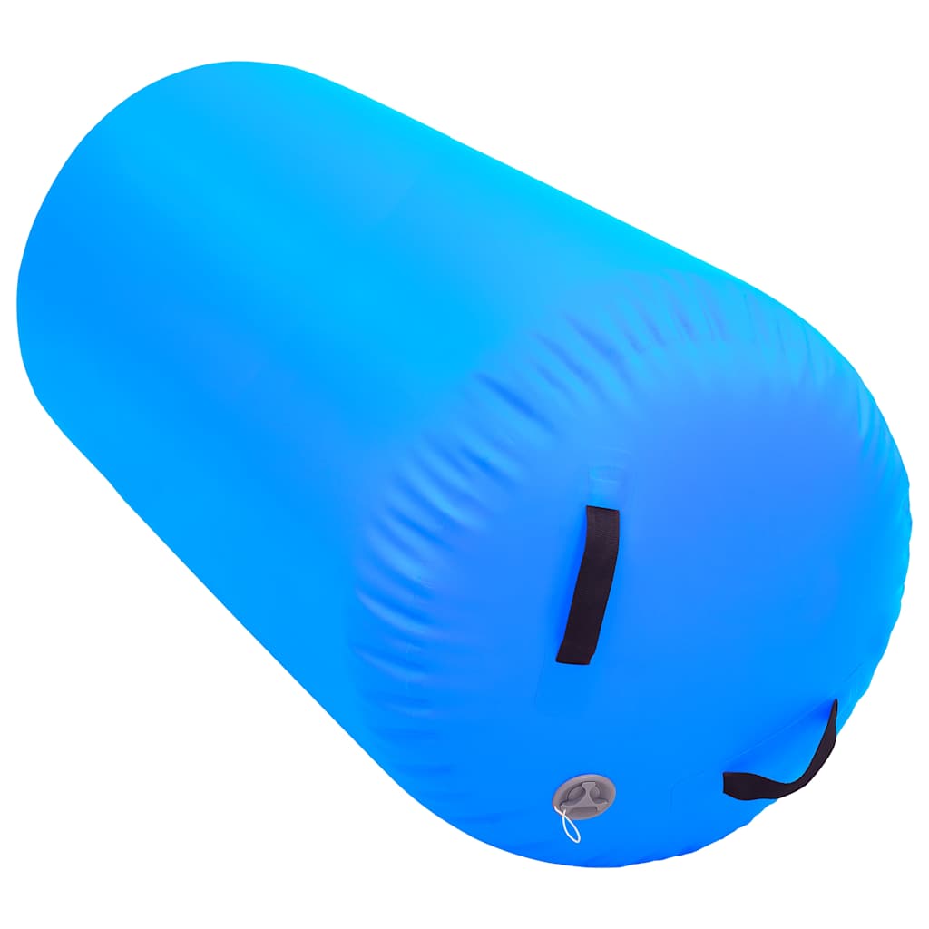 oppustelig gymnastikrulle med pumpe 120x90 cm PVC blå
