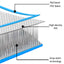 oppustelig platform 300x150x15 cm blå og hvid