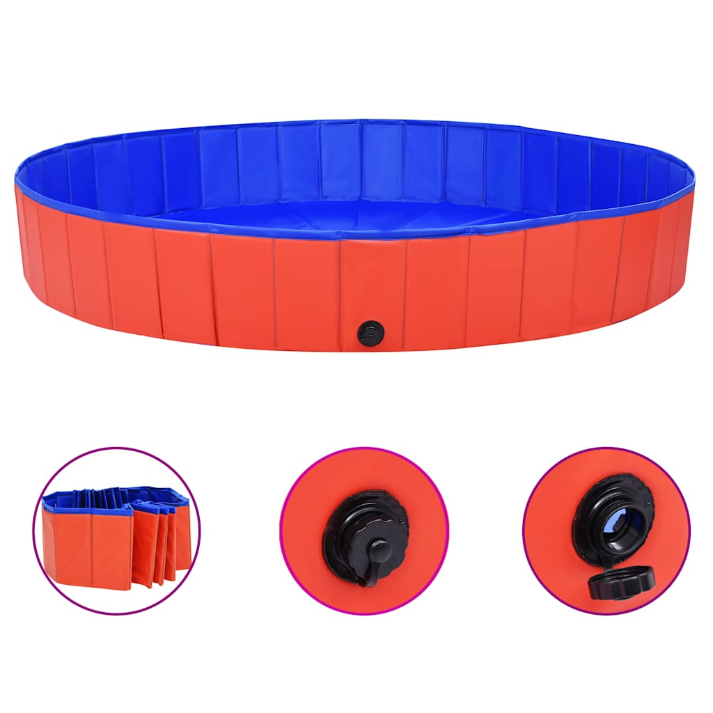 foldbart hundebassin 200x30 cm PVC rød