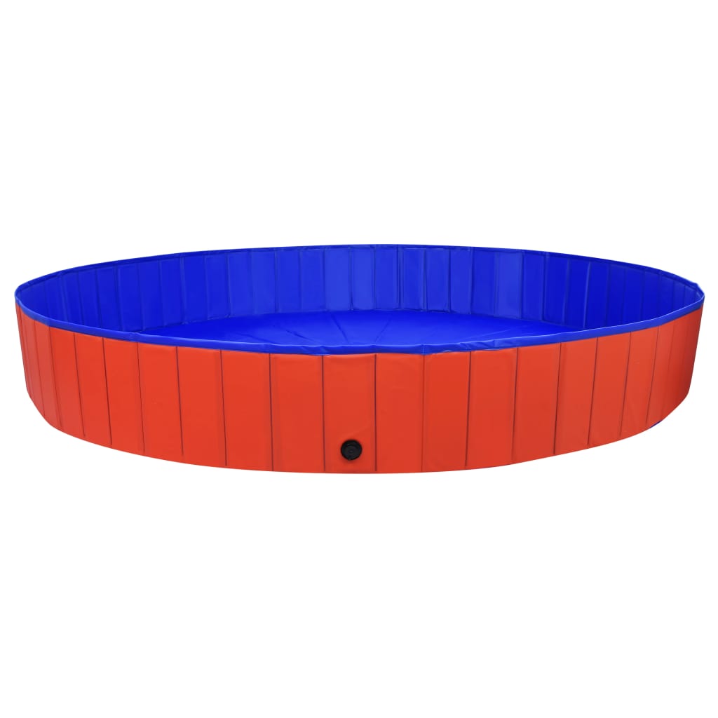 foldbart hundebassin 300x40 cm PVC rød