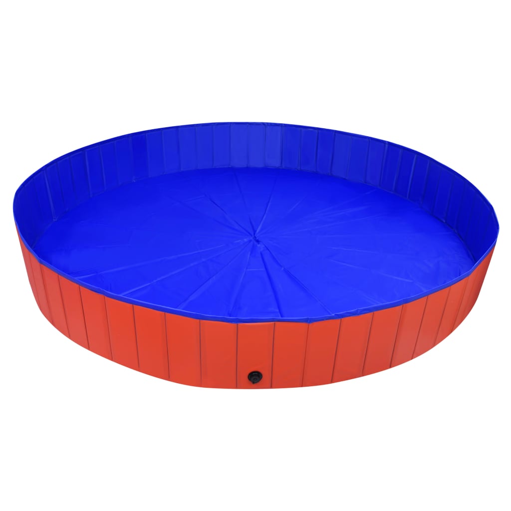 foldbart hundebassin 300x40 cm PVC rød