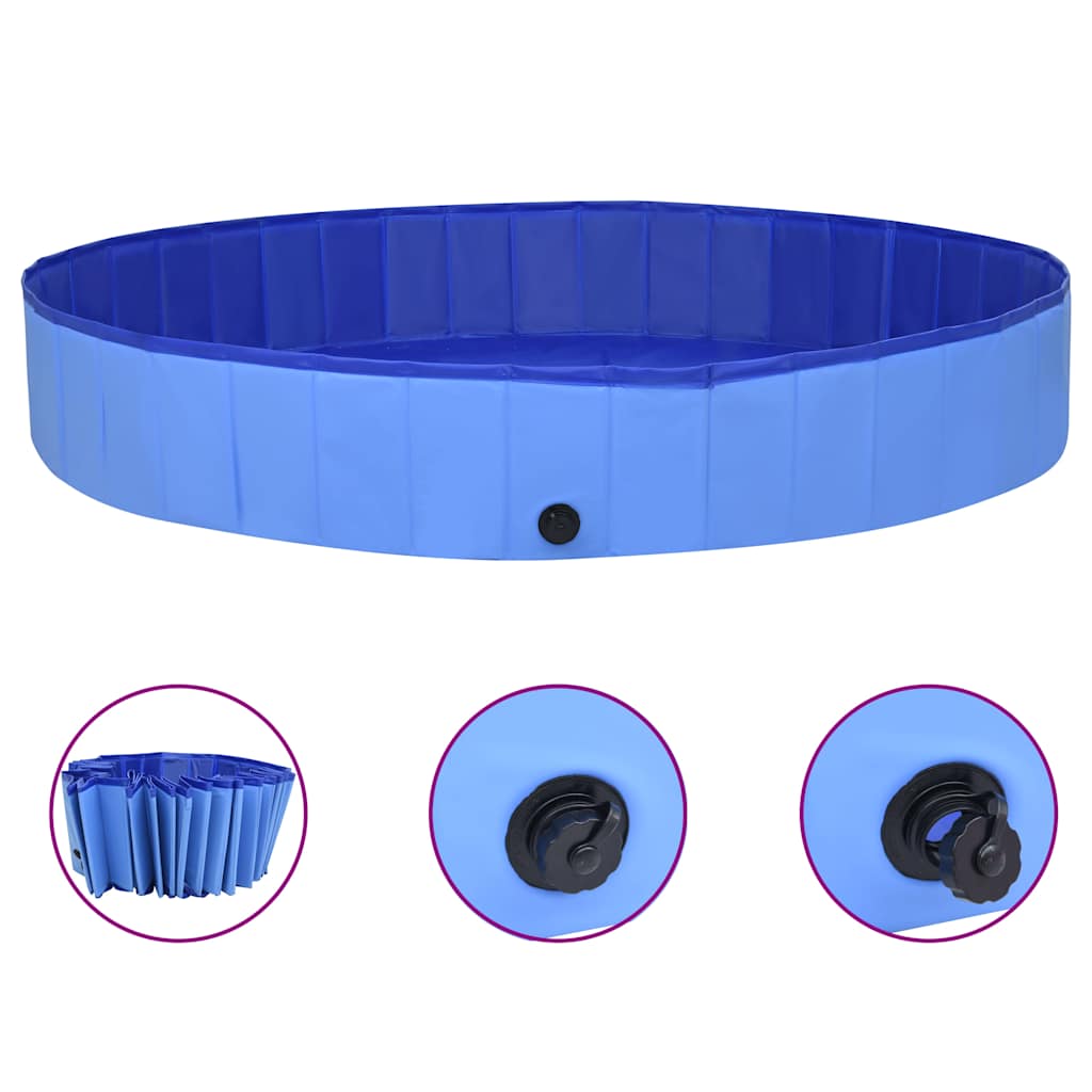 foldbart hundebassin 300x40 cm PVC blå