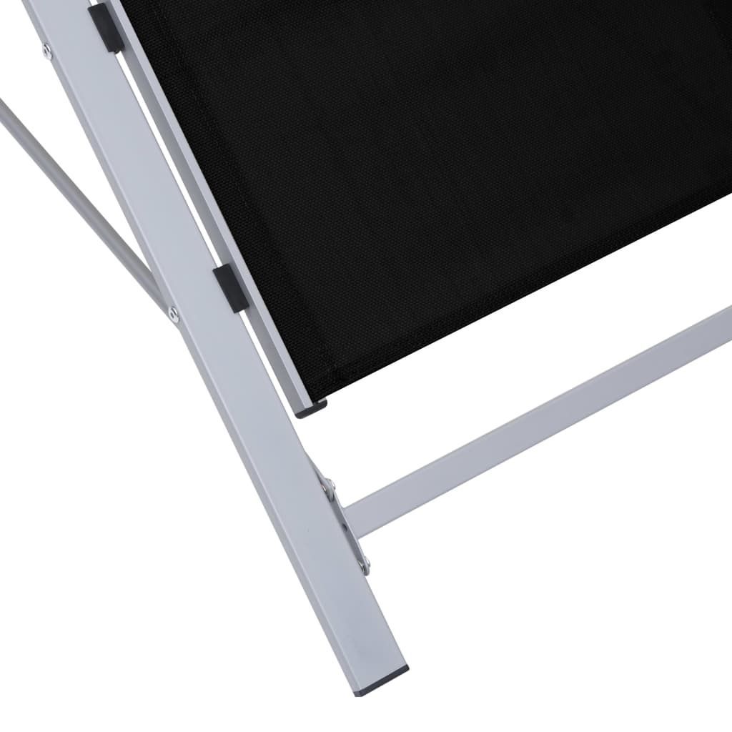 liggestol textilene og aluminium sort