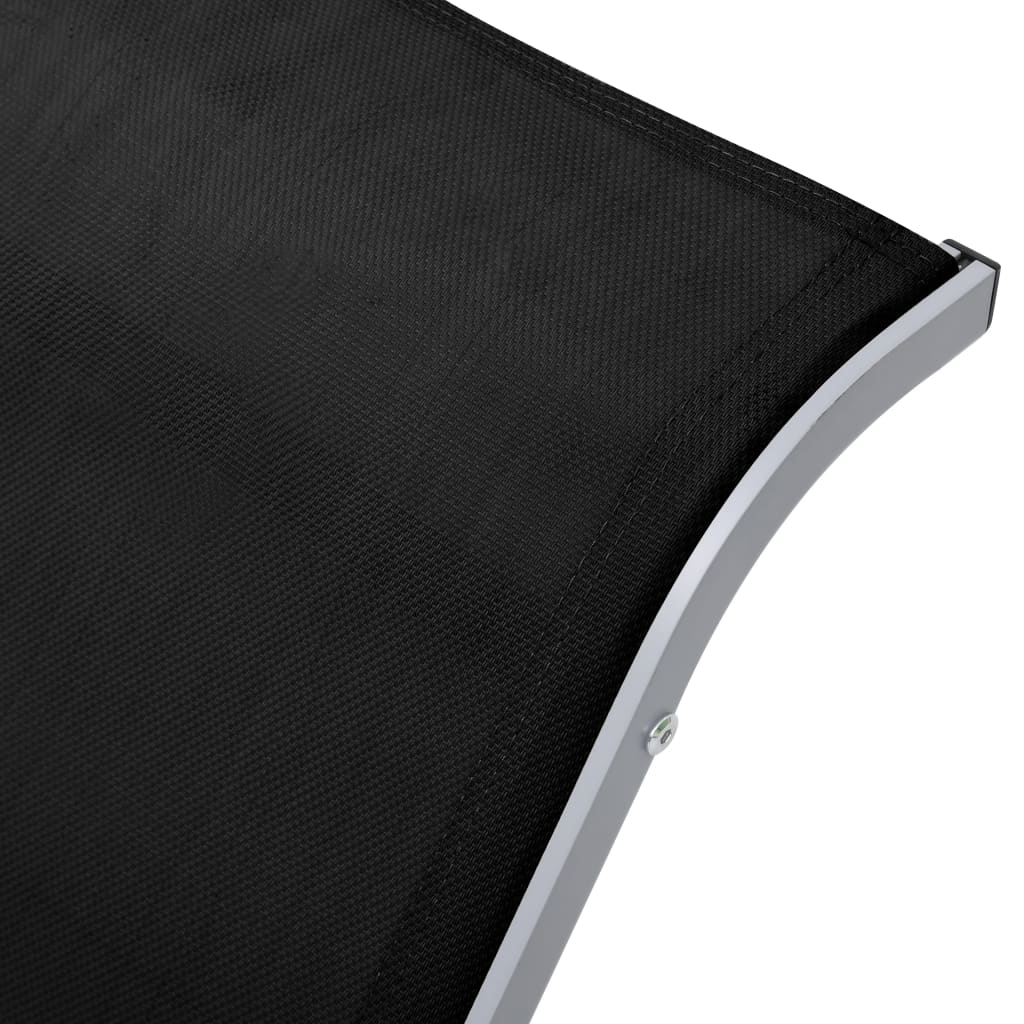 liggestol textilene og aluminium sort
