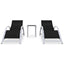 liggestole 2 stk. med bord aluminium sort