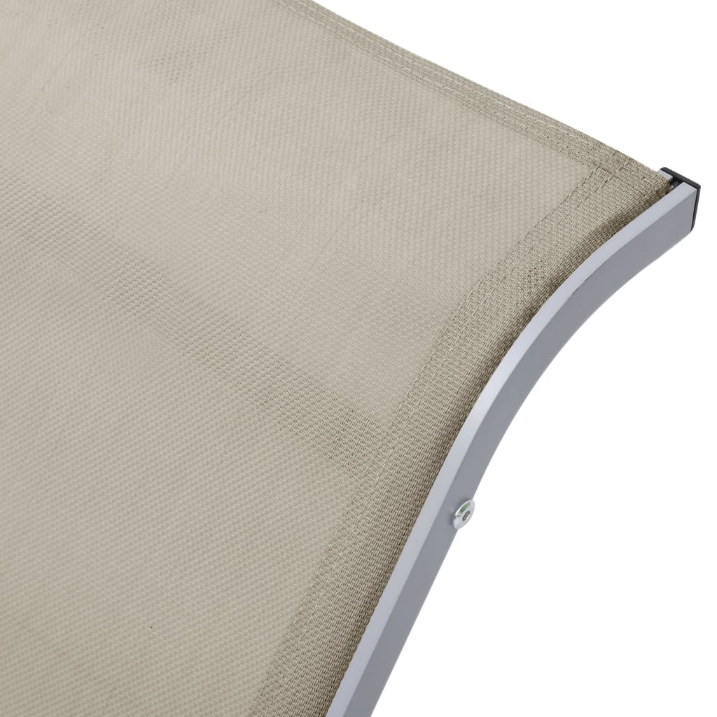liggestol textilene og aluminium cremefarvet
