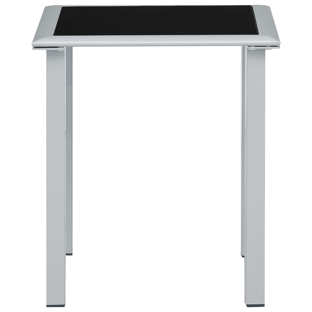 liggestole 2 stk. med bord aluminium gråbrun