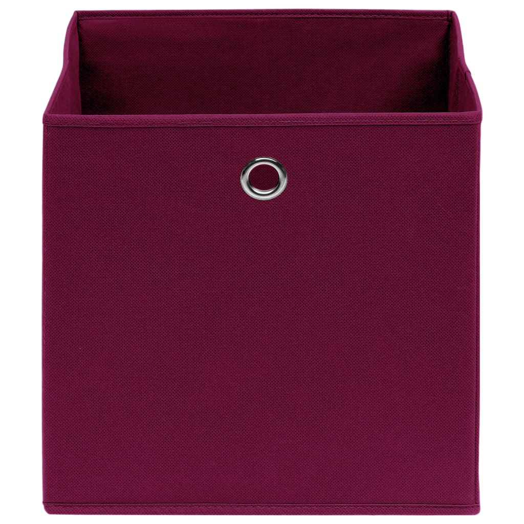opbevaringskasser 10 stk. ikke-vævet stof 28x28x28 cm mørkerød