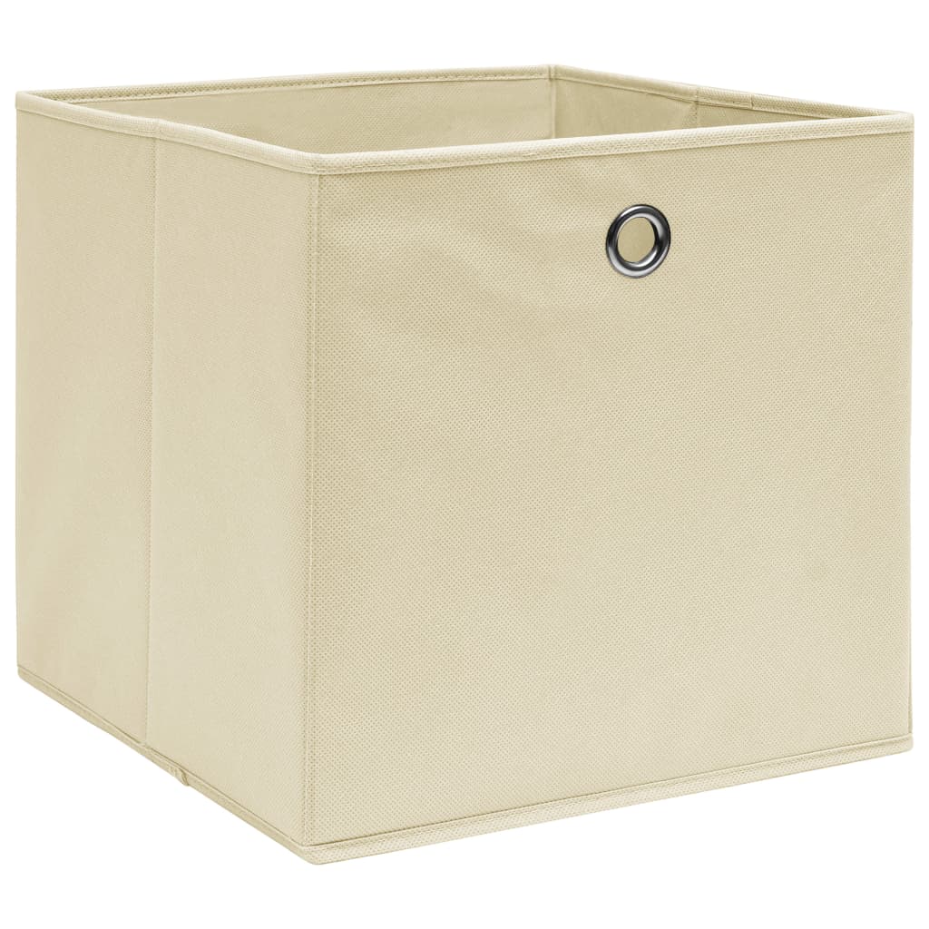 opbevaringskasser 10 stk. ikke-vævet stof 28x28x28 cm creme