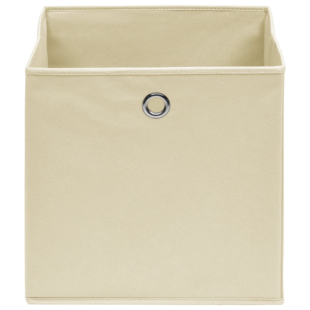 opbevaringskasser 10 stk. ikke-vævet stof 28x28x28 cm creme