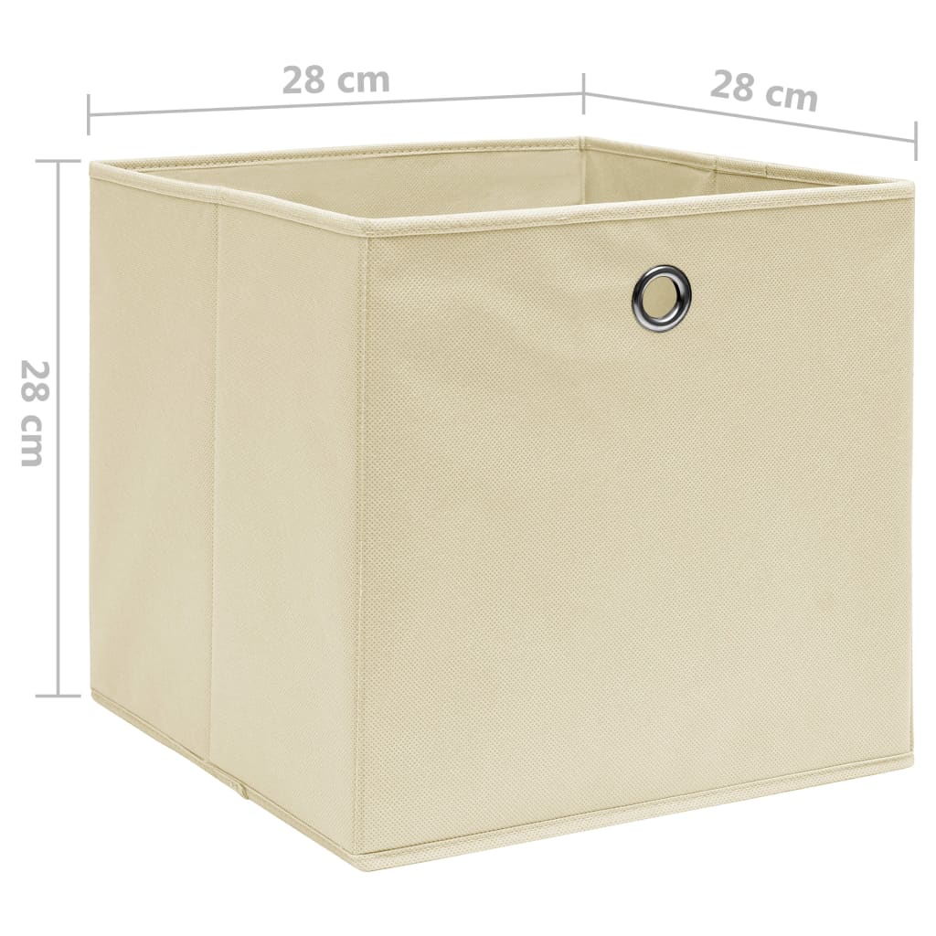 opbevaringskasser 10 stk. ikke-vævet stof 28x28x28 cm creme