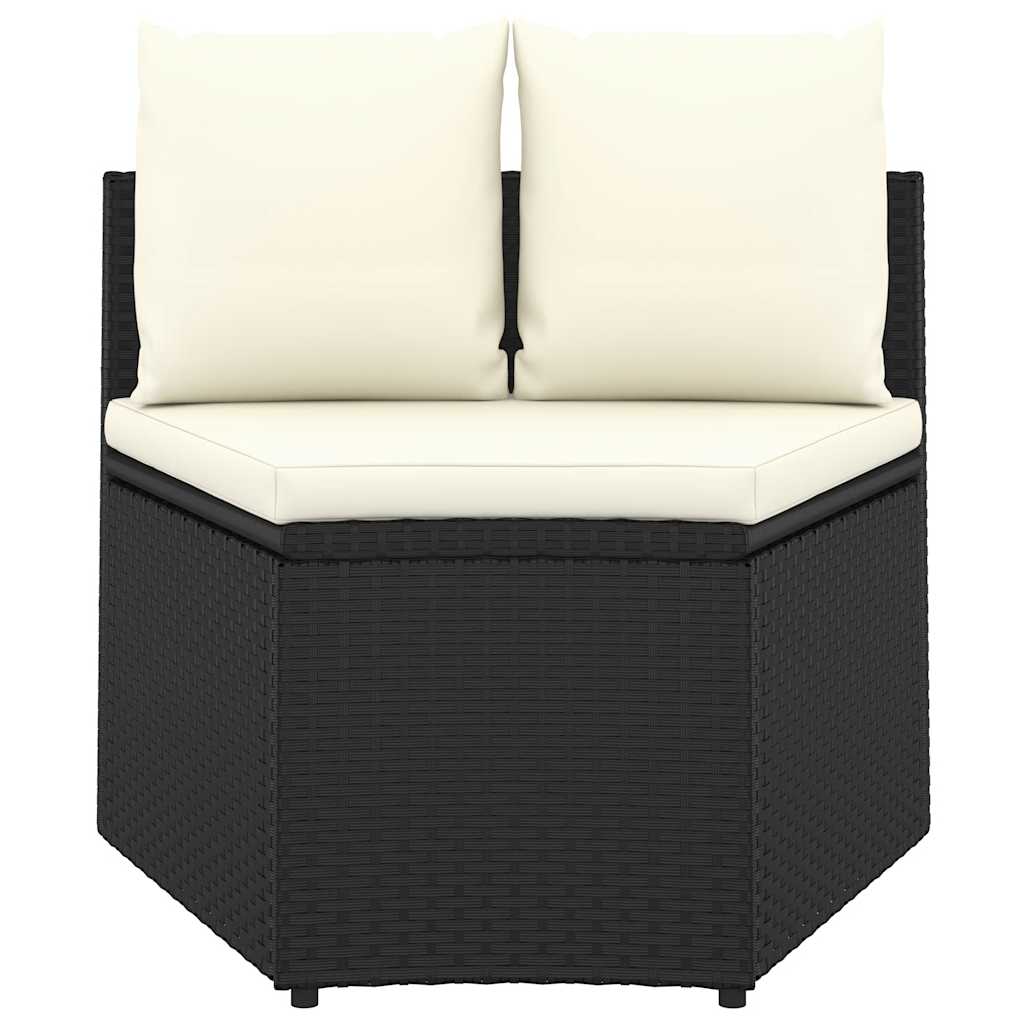 sofasæt til haven 2 dele med hynder polyrattan sort