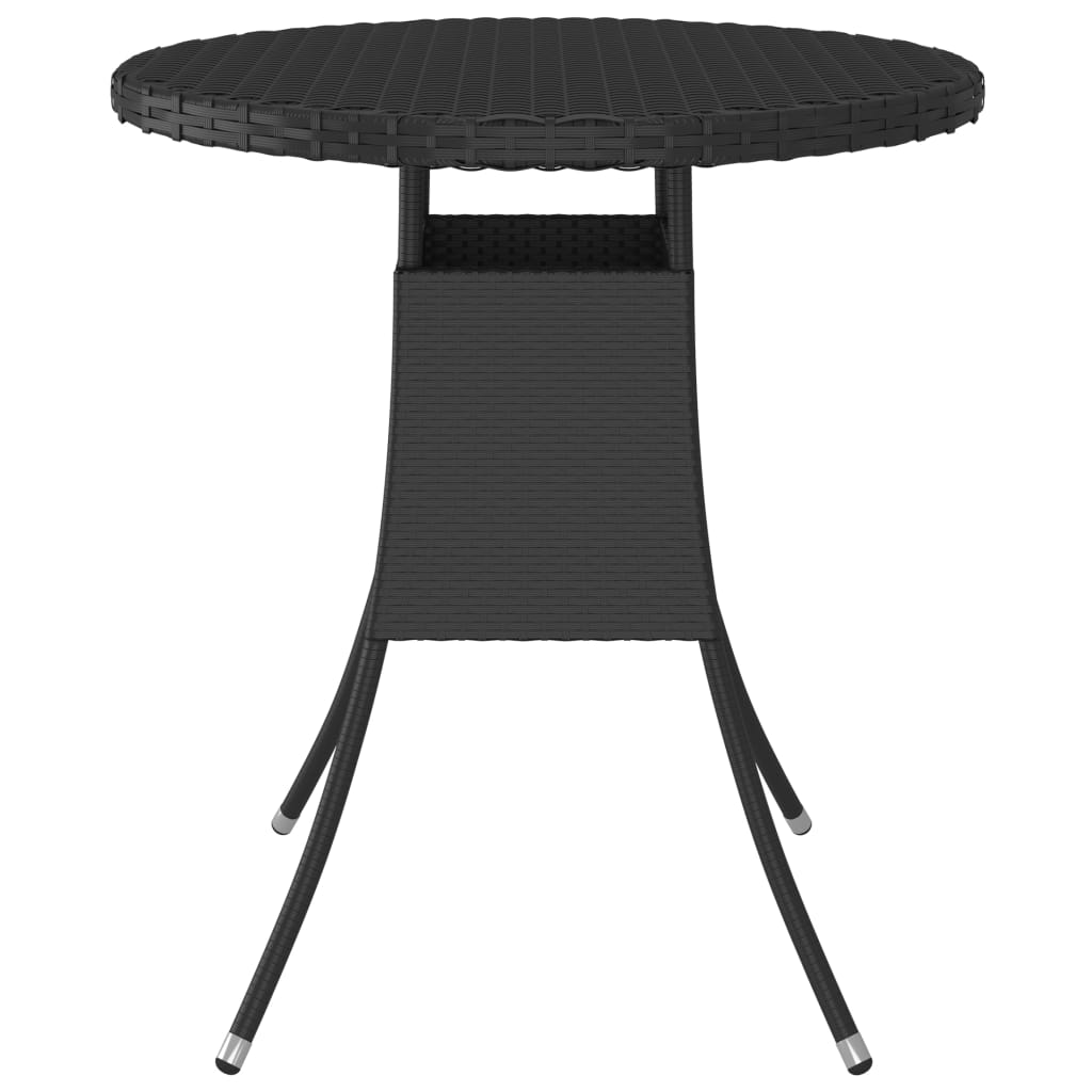 havebord 70x70x73 cm polyrattan sort