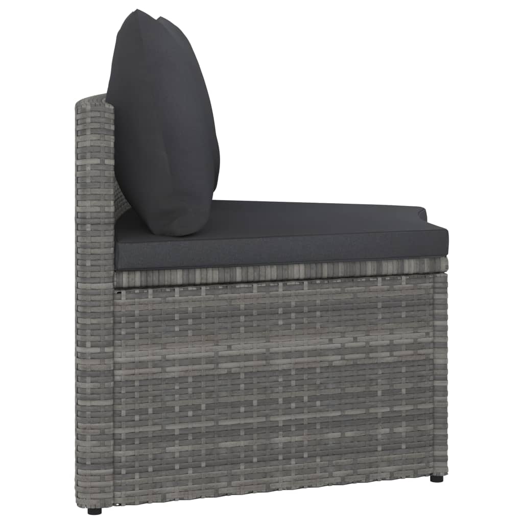 sofasæt til haven 2 dele med hynder polyrattan grå
