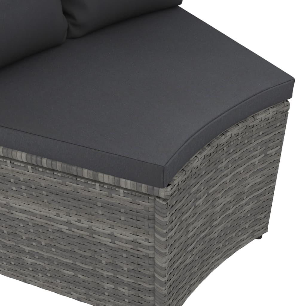 sofasæt til haven 2 dele med hynder polyrattan grå