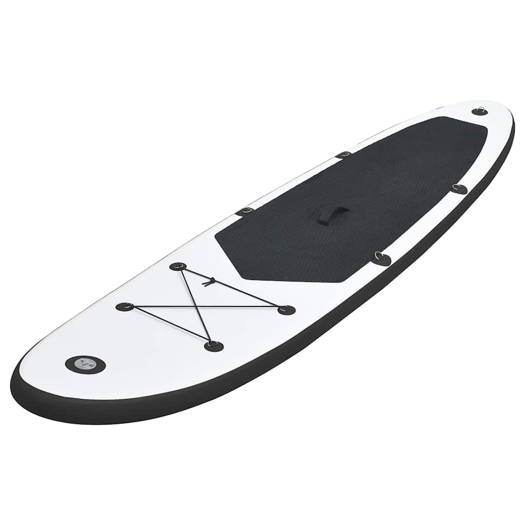 oppusteligt paddleboardsæt sort og hvid