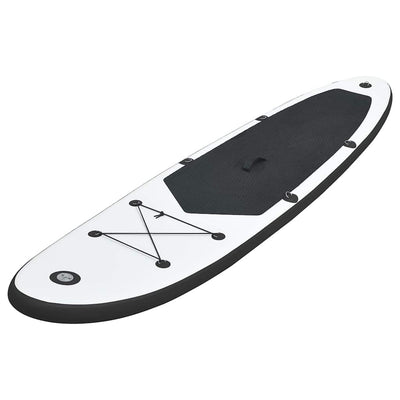 oppusteligt paddleboardsæt sort og hvid