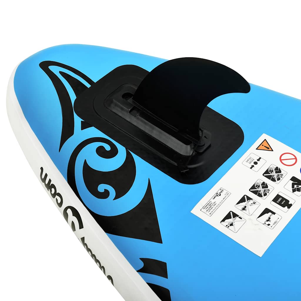 oppusteligt paddleboardsæt 305x76x15 cm blå