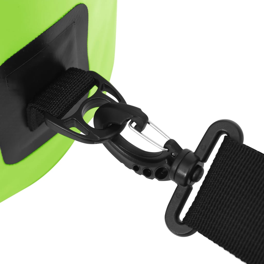 vandtæt tørpose med lynlås 20 l PVC grøn