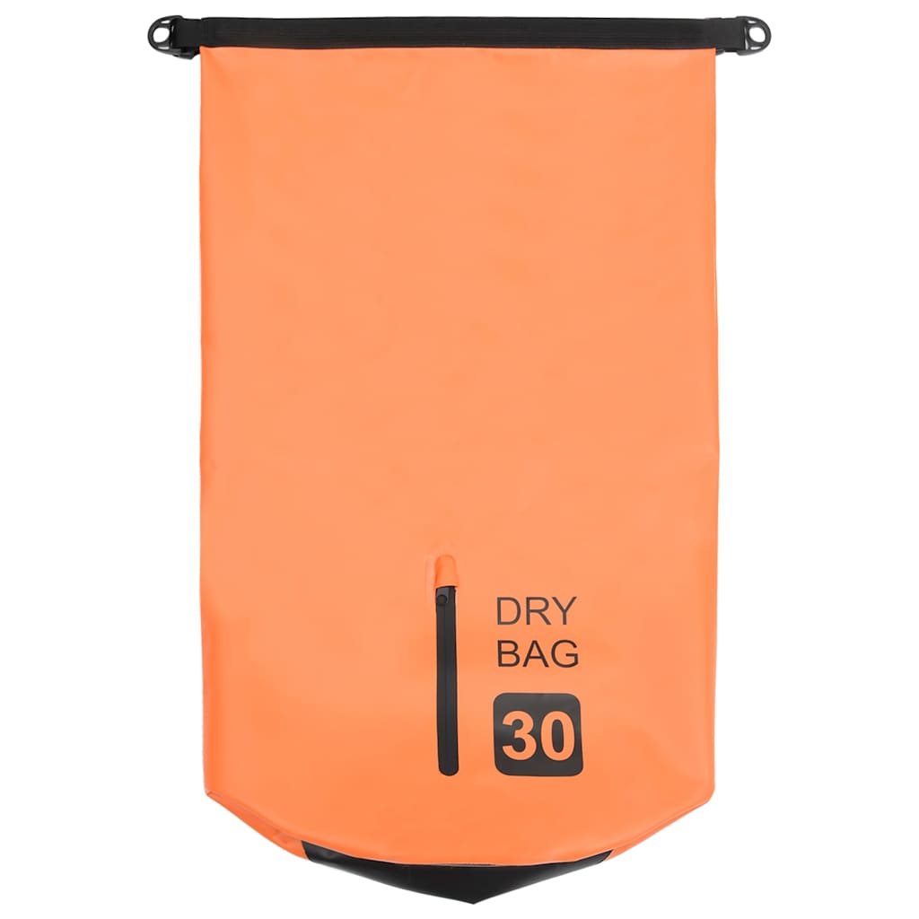 vandtæt tørpose m. lynlås 30 l PVC orange