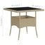 havebord polyrattan og glas beige