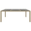 havebord 200x150x75 cm hærdet glas og polyrattan beige