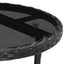 havebord Ø60x75 cm hærdet glas og polyrattan sort