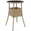 havebord Ø60x75 cm hærdet glas og polyrattan beige
