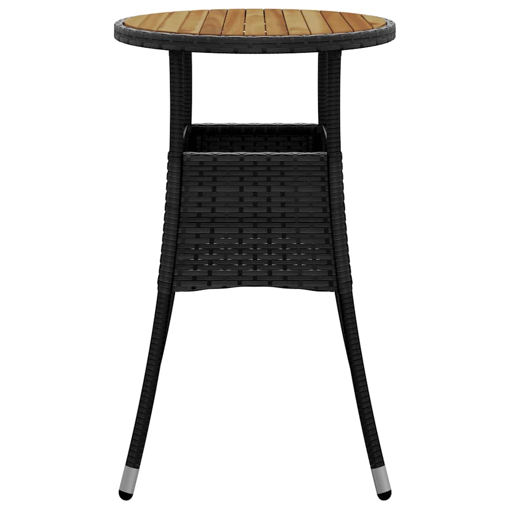havebord Ø60x75 cm akacietræ og polyrattan sort