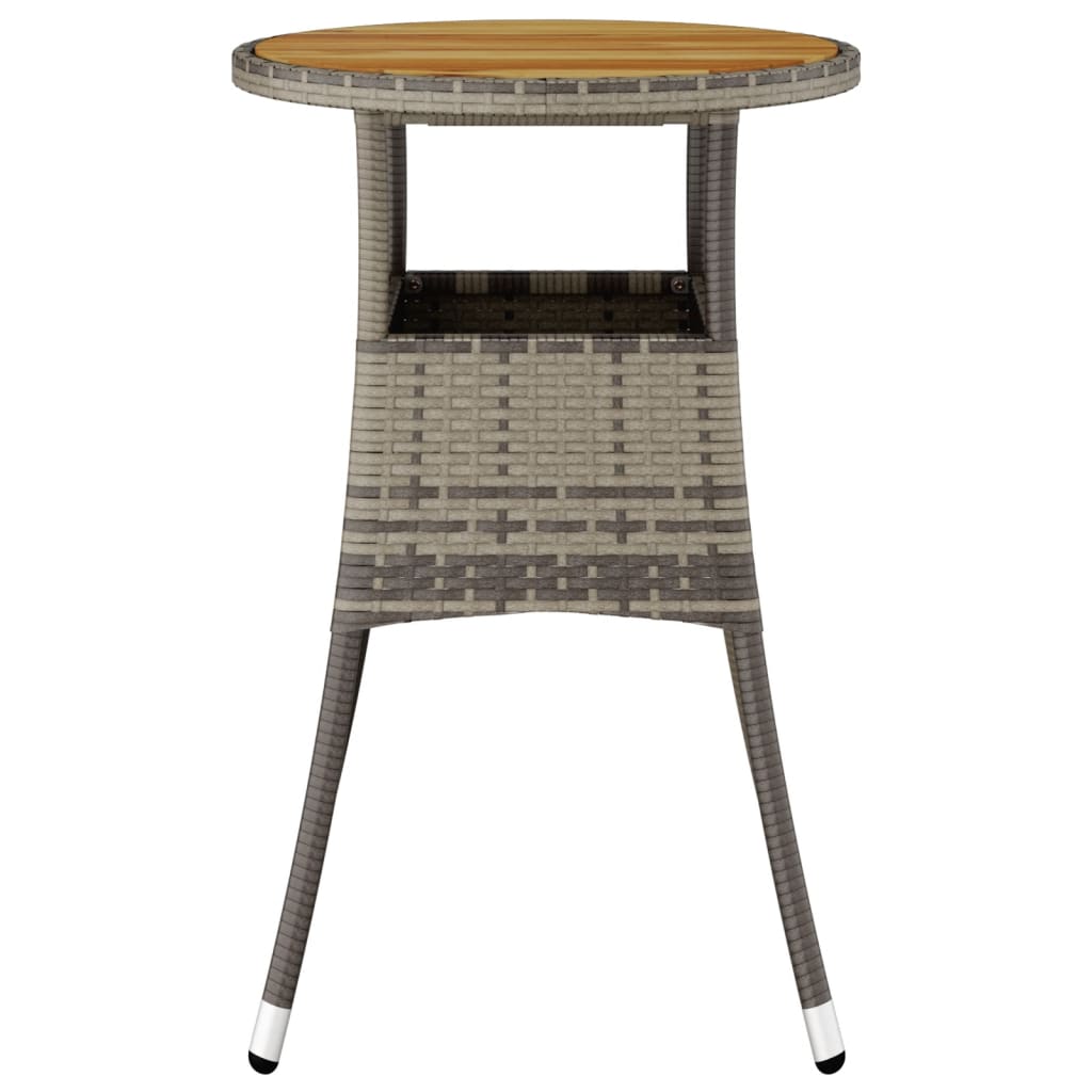 havebord Ø60x75 cm akacietræ og polyrattan grå