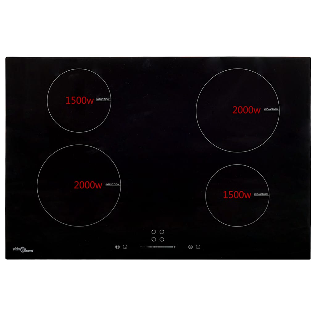 induktionskogeplade med 4 zoner Touch Control 7000 W 77 cm glas
