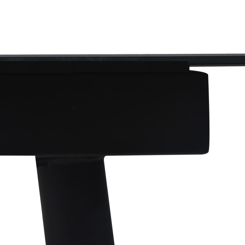 havebord 150x80x74 cm stål og glas sort