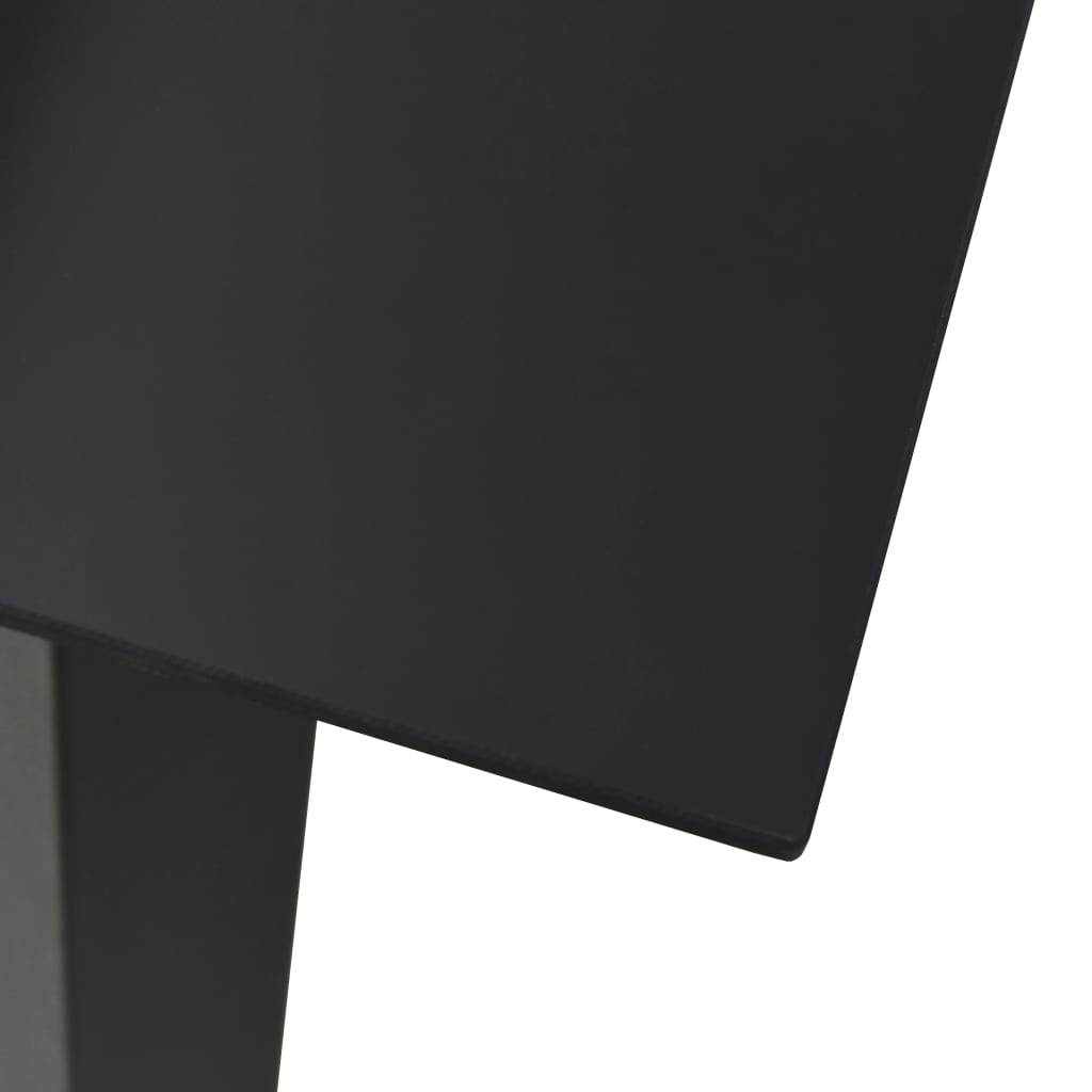 havebord 80x80x74 cm stål og glas sort