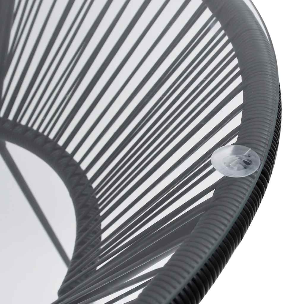 havebord Ø70x74 cm rattan og glas sort