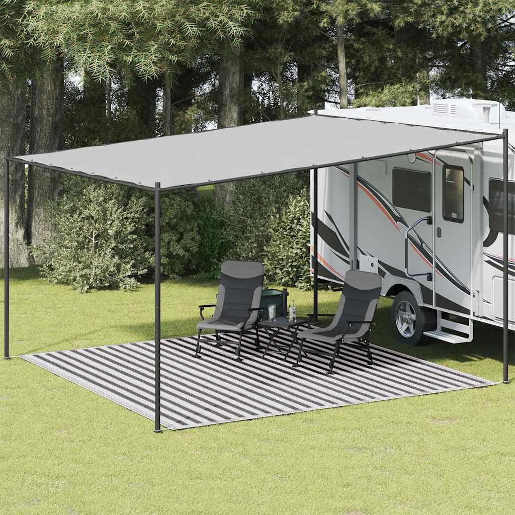 telttæppe 400x400 cm HDPE antracitgrå og hvid