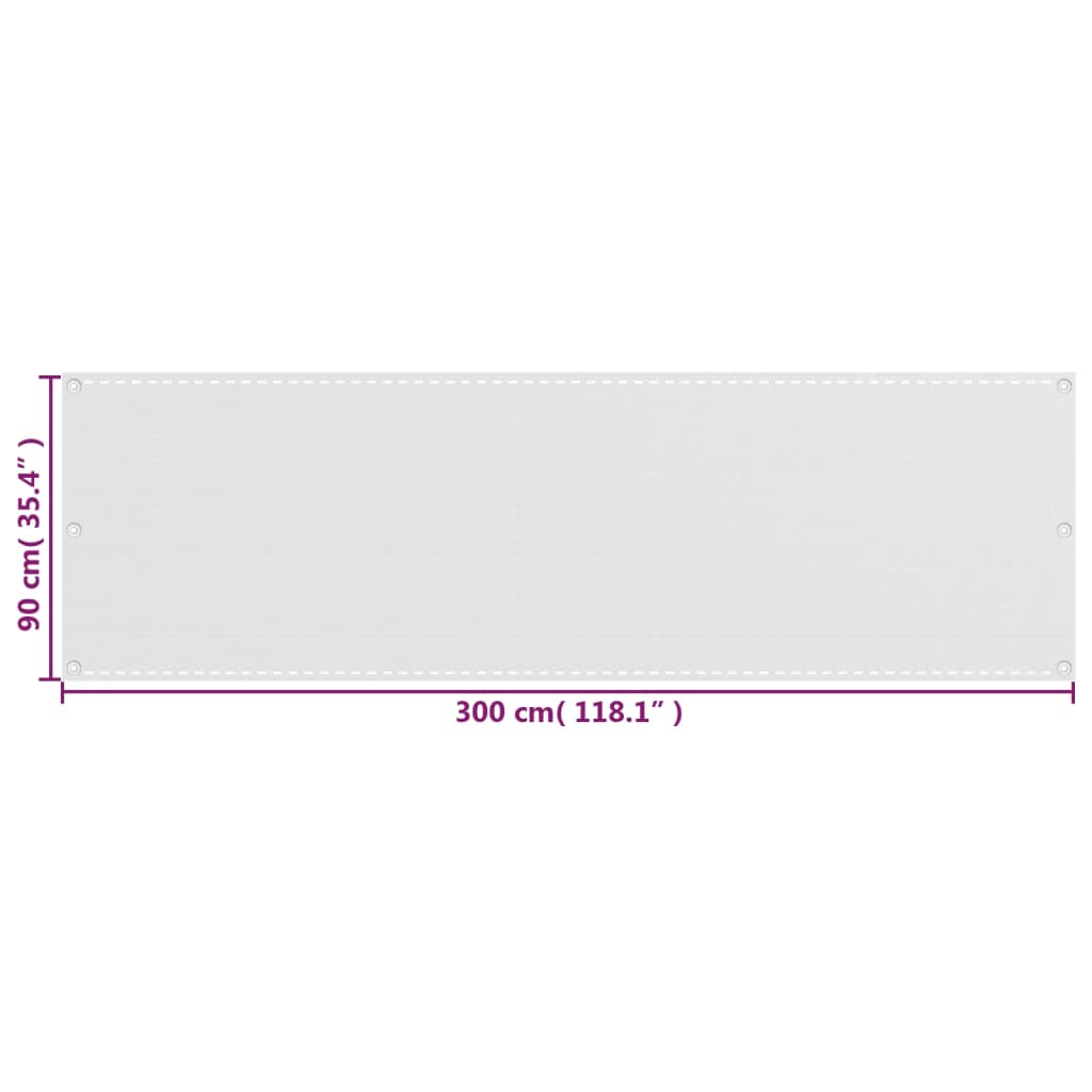 altanafskærmning 90x300 cm HDPE hvid