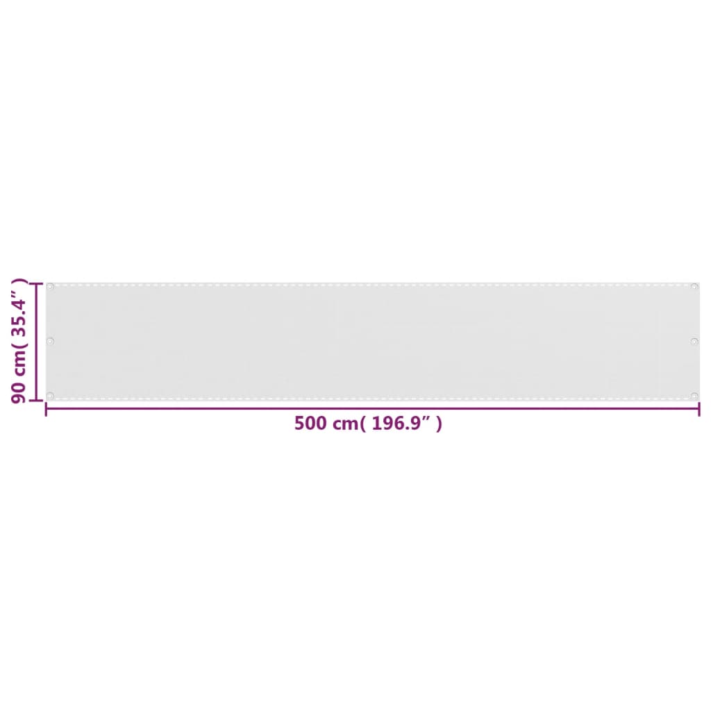 altanafskærmning 90x500 cm HDPE hvid