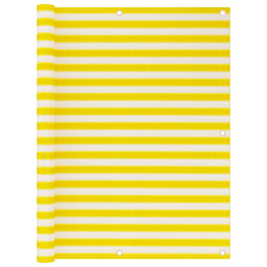 altanafskærmning 120x500 cm HDPE gul og hvid